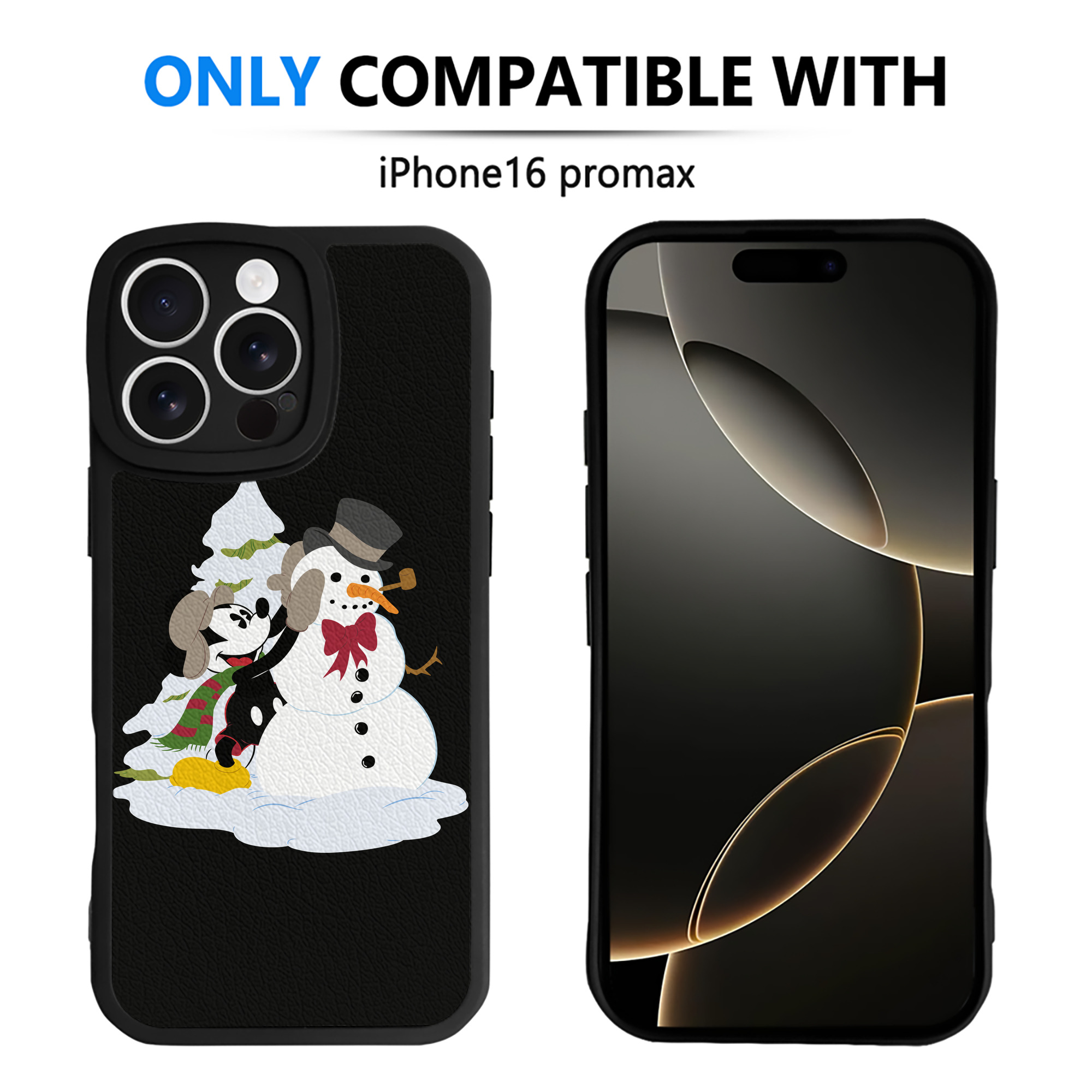 （画像用） ミッキーマウス Mickey Mouse 【iPhone 16シリーズ対応】シリコンスマホケース（レザー調） 材質：シリコン